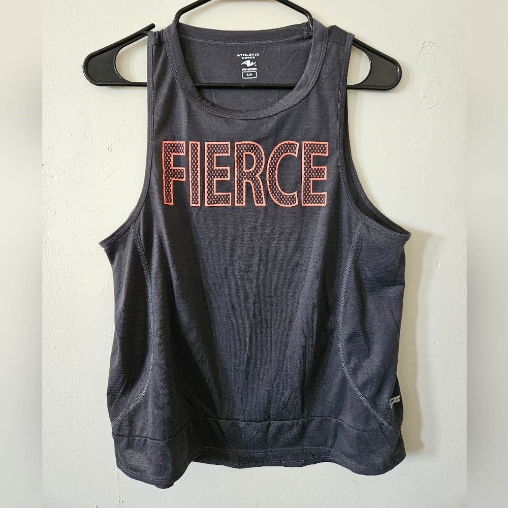 Athletic Works Dri-More tank top FIERCE Pattern logo size SMALL GREY